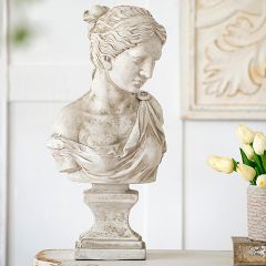 Weathered Woman Bust Statue
