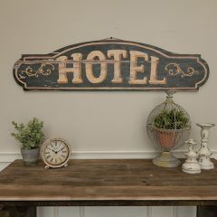 Weathered Wood Hotel Sign