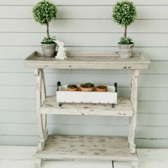 Weathered Wood Tray Top Console Table