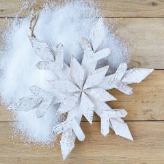 Weathered Wooden Snowflake Ornament