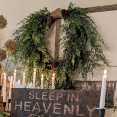 Weeping Cedar and Pinecone Accent Wreath