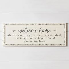 Welcome Home Inspirational Wall Plaque Sign
