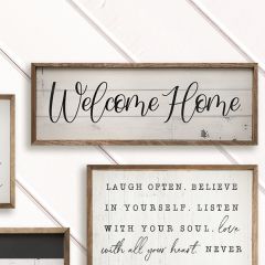 Welcome Home Whitewash Wall Sign