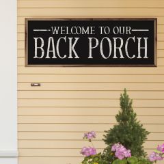 Welcome To Our Back Porch Black Wall Art