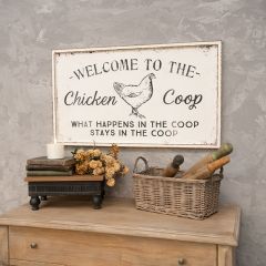 Welcome To The Chicken Coop Wood Wall Sign