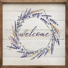 Welcome Wreath Lavender Wall Art