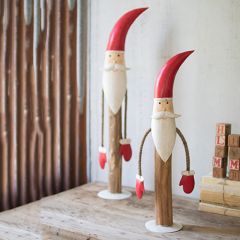 Whimsical Holiday Santa Figures Set of 2