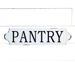 White and Black Enameled Pantry Sign