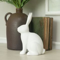 White Ceramic Sitting Bunny Figure