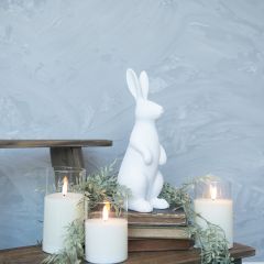 White Ceramic Standing Bunny Figure
