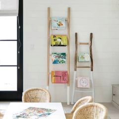 White Dipped Decorative Wood Ladder