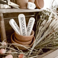 White Paulownia Wood Herb Markers Set of 7