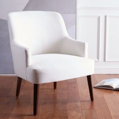 White Sophistication Velvet Accent Chair