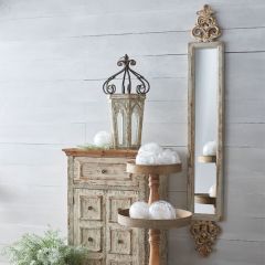 White Washed Framed Accent Mirror