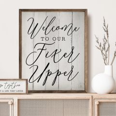 White Welcome To Our Fixer Upper Wood Wall Art