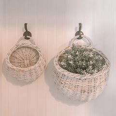 White Willow Hanging Basket Set of 2