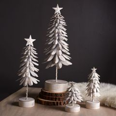 Whitewash Christmas Tree Figurine