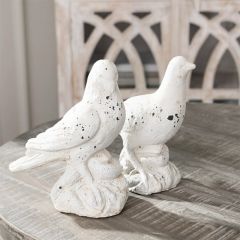 Whitewashed Dove Figure Set of 2
