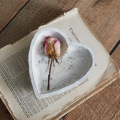 Whitewashed Heart Trinket Bowl