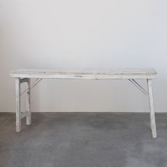 Whitewashed Mango Wood Folding Table