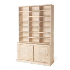 Whitewashed Pine 2 Piece Bookcase