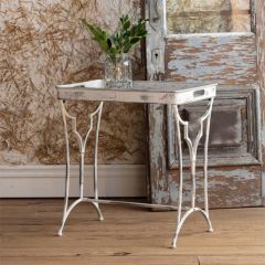 Whitewashed Tray Top Accent Table