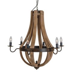 Wine Barrel 6-Arm Chandelier