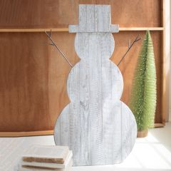 Winter Accents Recycled Wood Snowman with Stand