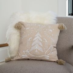 Winter Charms Tasseled Accent Pillow Cover