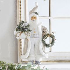 Winter Santa With Bag and Wreath 18 Inch