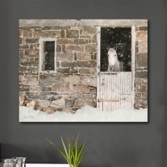 Winter Stable With Horse Wall Art