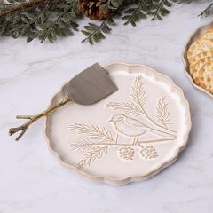 Winter Woodland Stoneware Serving Plate