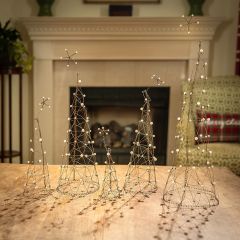 Wire Cone Tree With Pearls Set of 5