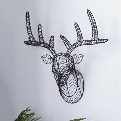 Wire Deer Head Mount