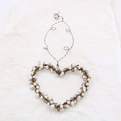 Wire Pearl Heart Ornament