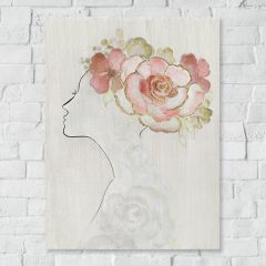 Woman Floral Silhouette Wall Art