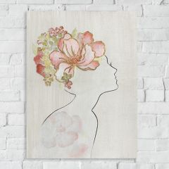 Woman Silhouette With Flowers Wall Art