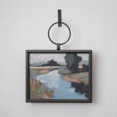 Wood and Metal Landscape Wall Art With Bracket