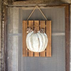 Wood and Metal Pumpkin Plaque