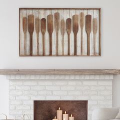 Wood Framed Rustic Paddles Wall Decor
