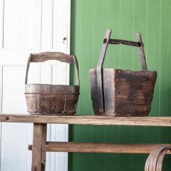 Wood Plank and Metal Well Bucket