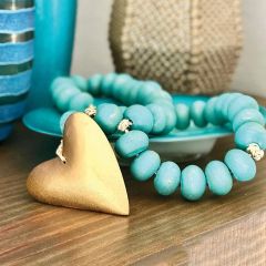 Wooden Beads With Heart Pendant