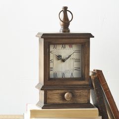 Wooden Desk Clock With Drawer