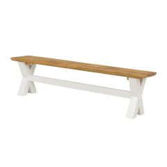 Wooden Farmhouse Cross Legged Bench