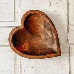 Wooden Heart Bowl Set of 2