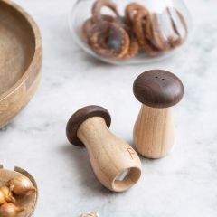 Wooden Mushroom Salt and Pepper Shaker Set