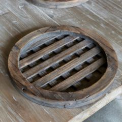 Wooden Round Lattice Charger Plate