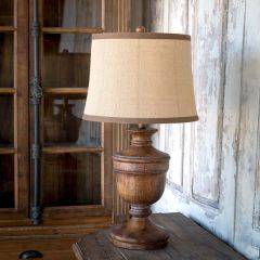 Wooden Urn Lamp