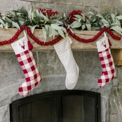 Woodland Christmas Tasseled Stocking