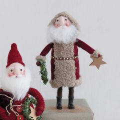 Wool Felt Standing Santa with Star and Garland